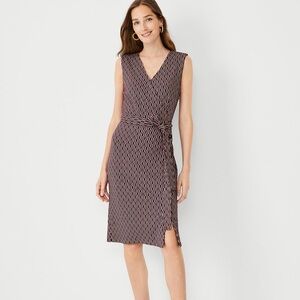 Tall Chain Print Belted Sheath Dress